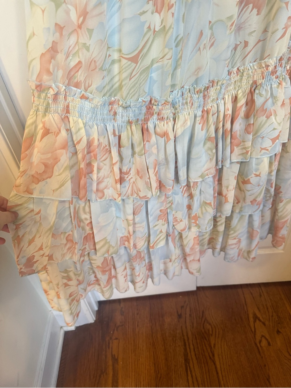 Petal & Pup Pastel Blue Floral Tie-Shoulder Maxi Dress - Picture 9 of 13